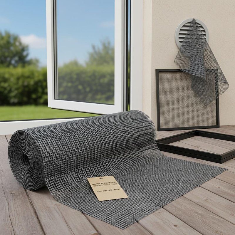 Suya dayanıklı cam lif böcek ekranı PVC kaplama ağı Dış yapılar pencereler kapılar ve havalandırma açıklıkları için idealdir