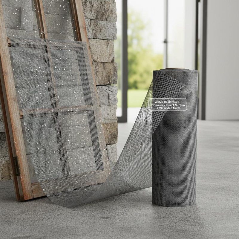 Suya dayanıklı cam lif böcek ekranı PVC kaplama ağı Dış yapılar pencereler kapılar ve havalandırma açıklıkları için idealdir