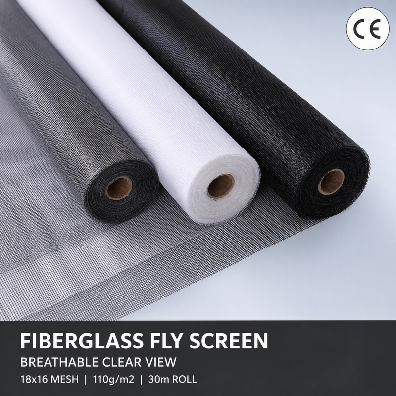 Düz Dokuma Ekran Fiberglas Sineklik Teli 028mm Ticari Binalarda Böcek Girişini Önlemek İçin Tasarlanmış Güçlü Örgü