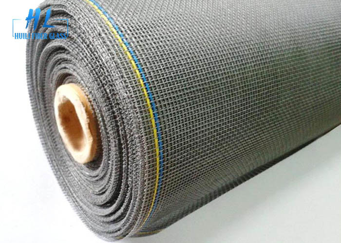 Uzun Kullanım Ömrü ile 18 * 16 Fiberglas Böcek Ekran PVC Kaplamalı Gri