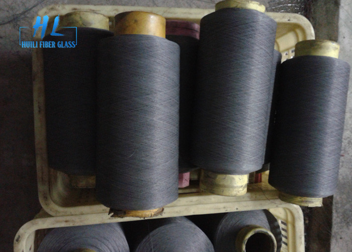 Dokuma Böcek Ekran için 0.25mm Siyah PVC Kaplı Fiberglas İplik Yangın Geciktirici