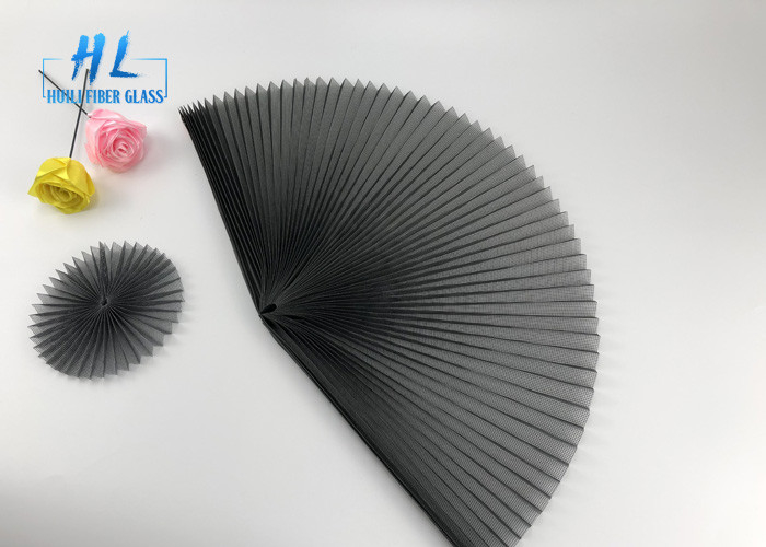 2.2m Geniş Gri Renkli Plisse Böcek Ekranı Sert Polyester Pileli Örgü