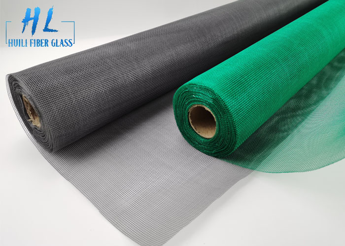 Koruma Böcek Ürünü için 16 * 14 Yeşil Gri Fiberglas Pencere Ekranı