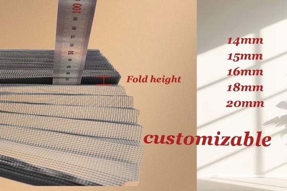 Çok uyumlu Plisse Böcek Ekranı 2.0m Geniş 15mm Plised Yüksekliği