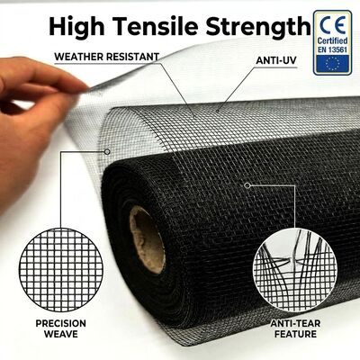 Mesh 14x12 Fiberglas Sinekliği UV Dayanımlı Böcek Geçirmez Toz Geçirmez Alev Geciktirici Birleşik Krallık Pazarı Pencere Kapı İçin Uygun