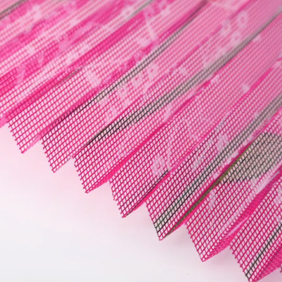 Polyester Pp Sürgülü Katlanır Pencere Ekran Lale Pembe Çiçek Baskılı Mesh