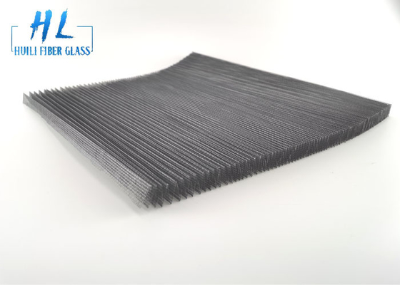 Gri 18 * 15 Plisse Böcek Ekranı, Fiberglas Sineklik Mesh İyi Hava Havalandırma